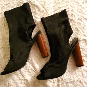Peep toe booties